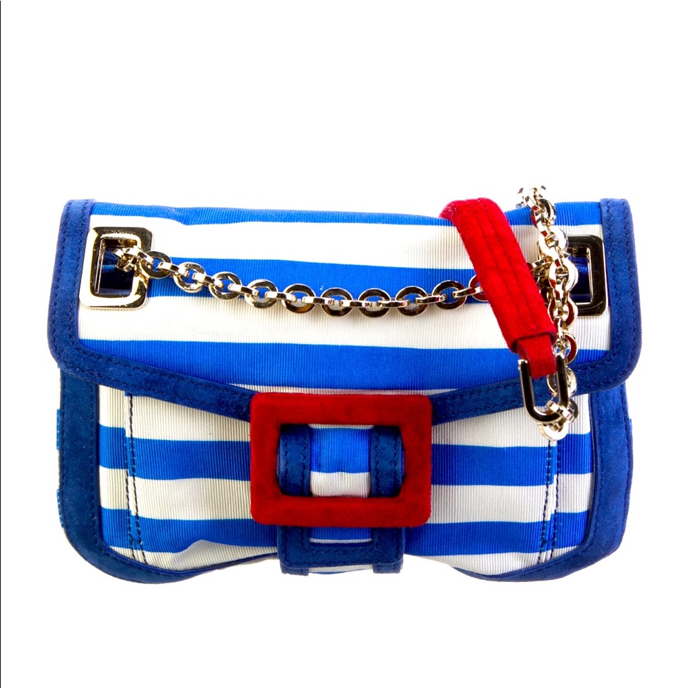 Roger Vivier 🔥🔥Canvas striped shoulder bag